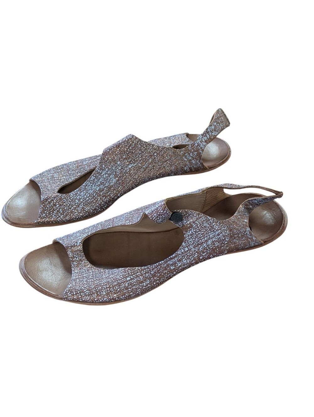 CYDWOQ Vintage Bronze Flat Slingback Sandals Size 41 - Picture 5 of 13